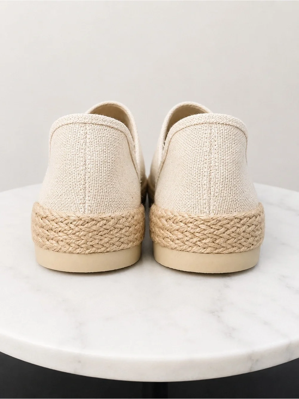 Esprit Linen Canvas Espadrille Slip-On Flats Natural Beige Size 8 NWT
